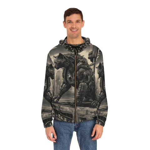 Full-Zip Hoodie - Mechacat on a Rooftop Design