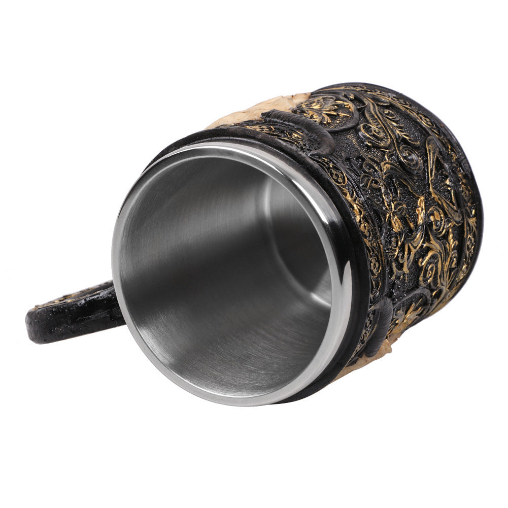 Sheep Horn Beer Mug used for beer and coffee