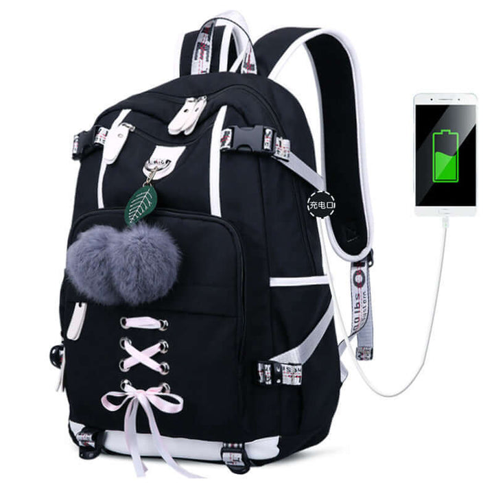 Fashionable Women’s USB Charging Backpack on model
