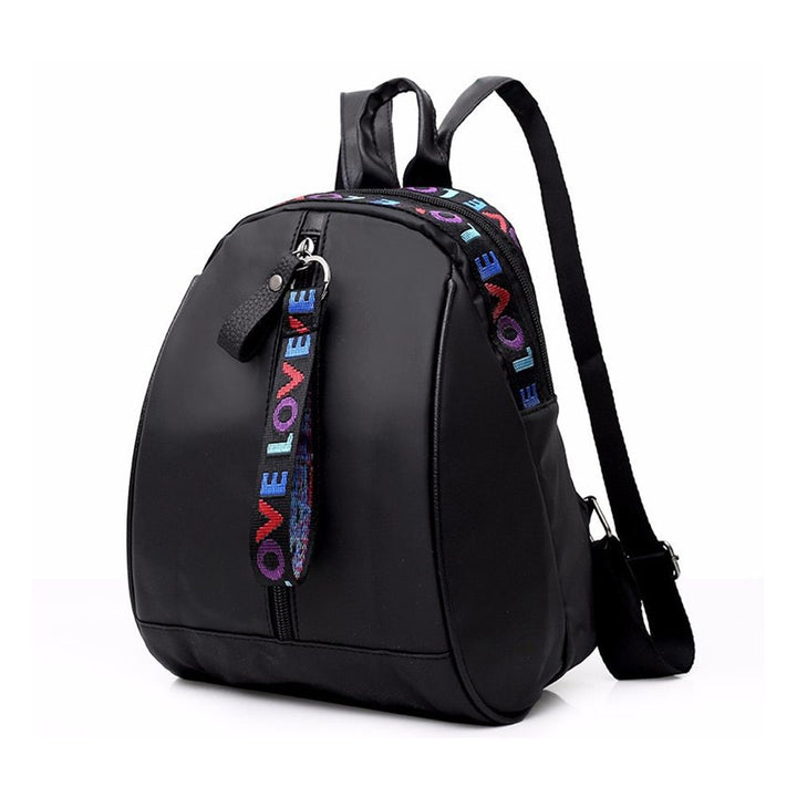 Stylish PU Leather Backpack for Women with colorful straps and secure zipper, ideal for everyday use.