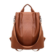 PU Leather Zipper Lady Schoolbag Anti Theft Backpacks Waterproof Shoulder Bag