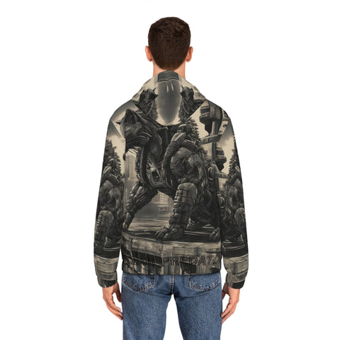 Full-Zip Hoodie - Mechacat on a Rooftop Design