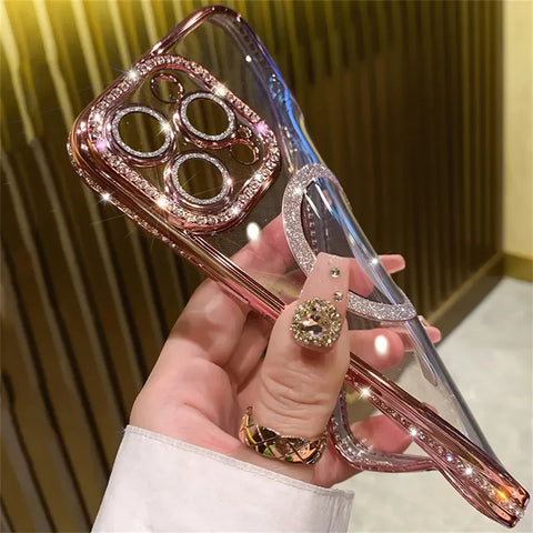 Magnetic Wireless Charging Glitter Case