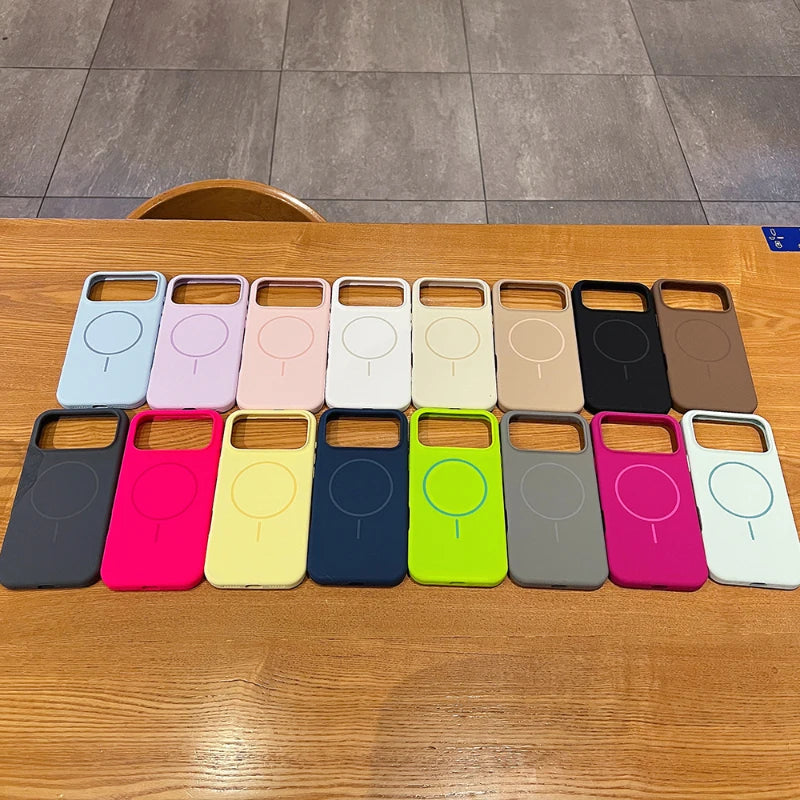 Solid Color Silicone Magsafe iPhone Case