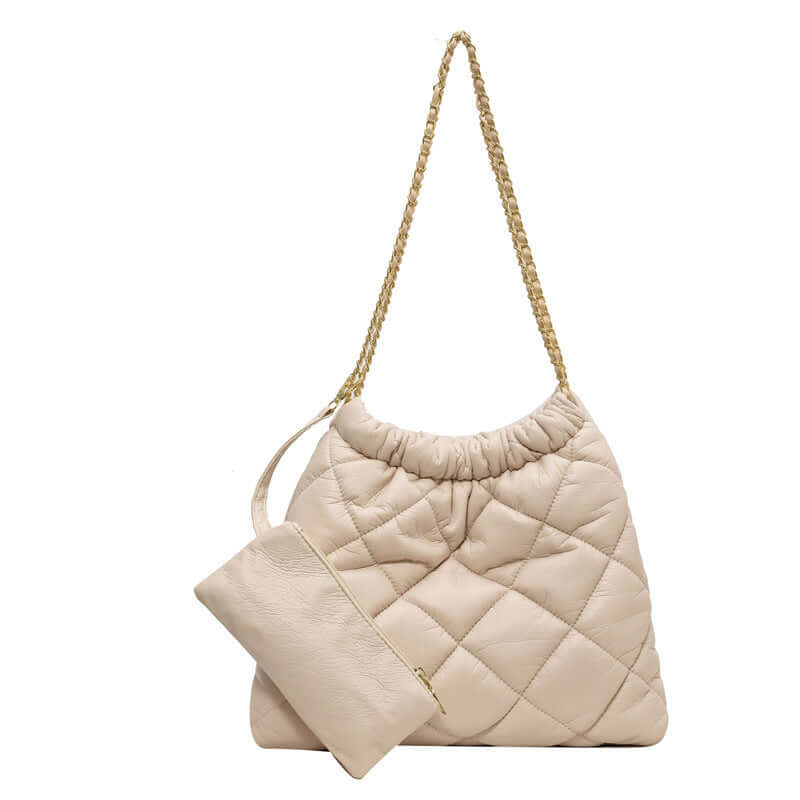Brown Women’s Bucket Bag with shoulder strap