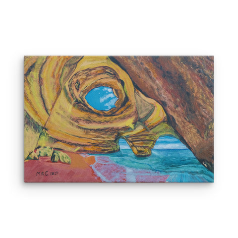Benagil beach thin canvas print 12"x18"
