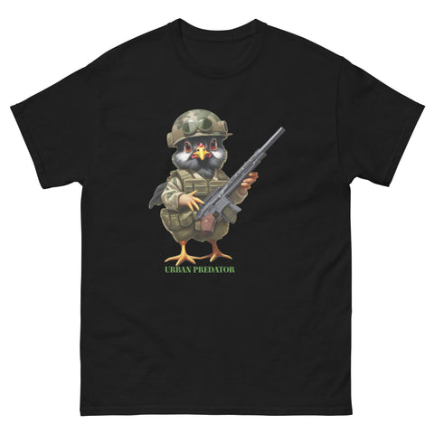 Unisex classic tee Hatchie with a machine gun
