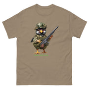 Unisex classic tee Hatchie with a machine gun