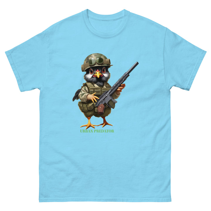 Unisex classic tee Hatchie with a machine gun