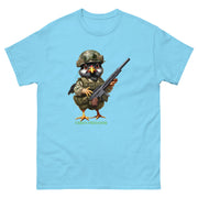 Unisex classic tee Hatchie with a machine gun