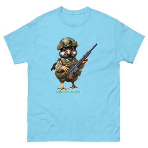Unisex classic tee Hatchie with a machine gun